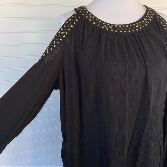 Black long sleeve cold shoulder dress Size Large - Picture 3 of 13